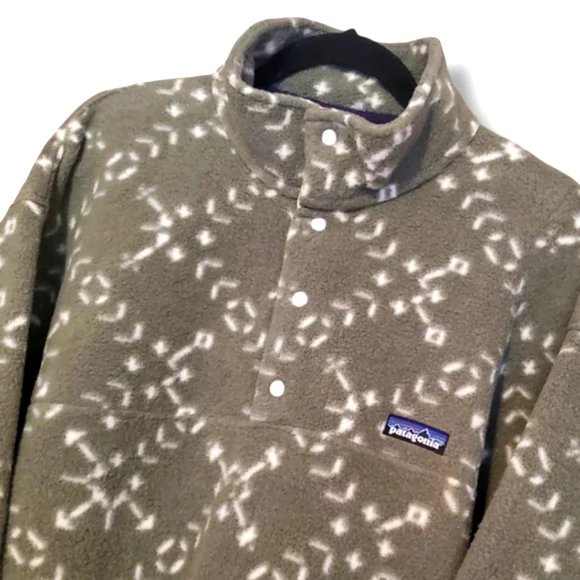 Vintage Patagonia RARE 90's Oversized Green Synchilla Fleece Pullover Jacket L - Picture 5 of 9